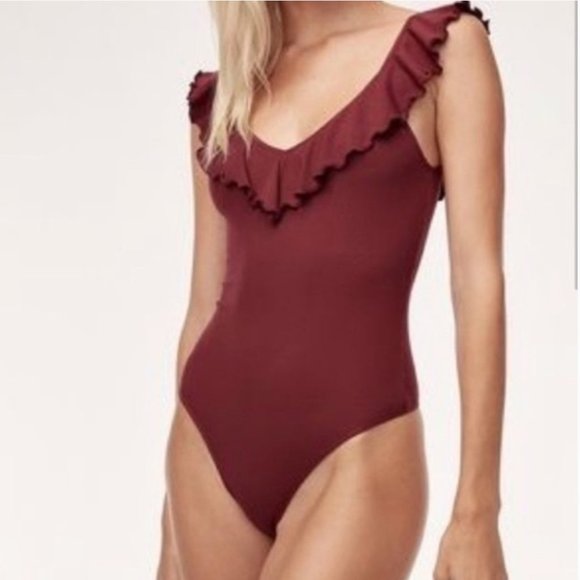 Aritzia Tops - Aritzia Wilfred Danette Bodysuit - Rust Red